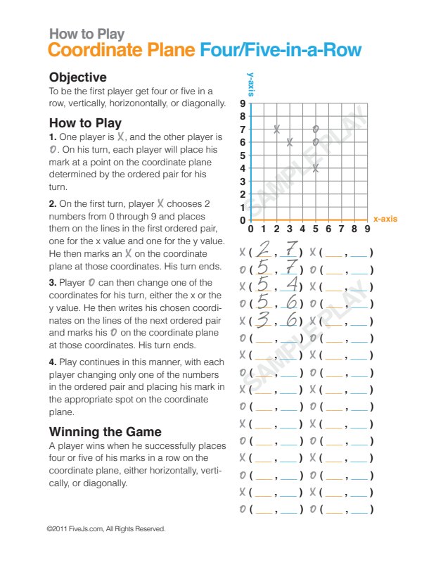 Preview of 4-Quadrant Coordinate Plane Math Strategy Game